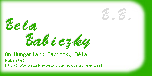 bela babiczky business card
