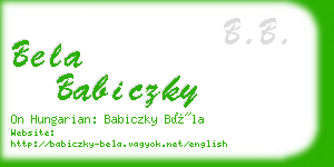 bela babiczky business card